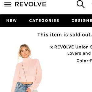 Lovers + Friends cropped pink sweater